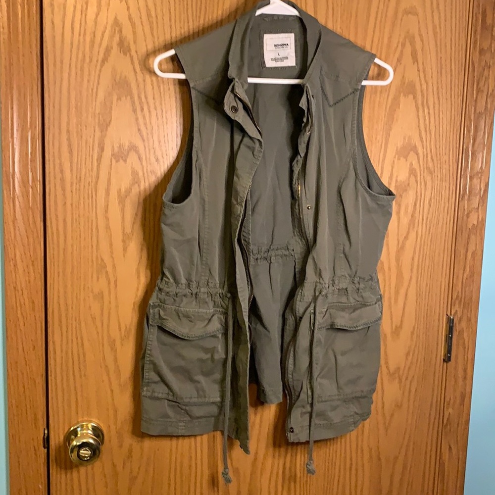 Olive green vest